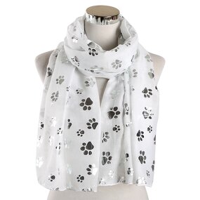Beach Shawl Factory - Dog Footprint Print Scarf Supplier