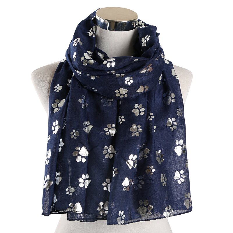 Beach Shawl Factory - Dog Footprint Print Scarf Supplier