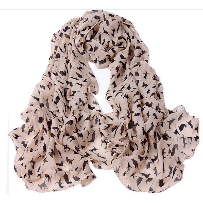 Chiffon Scarf Manufacturer - Cat Design Jewelry Scarf