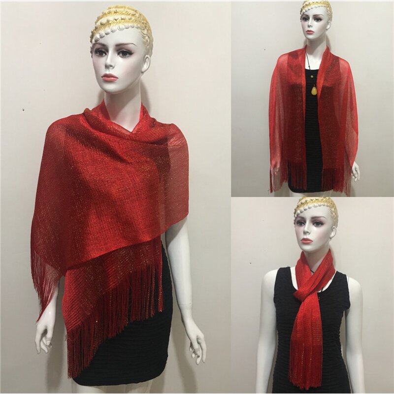 Party Shawl Factory - Rayon Glitter Fringe Scarf Supplier