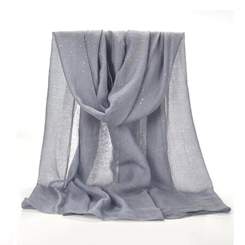 Hijab Scarf Manufacturer - Pure Color Glitter Voile Scarf