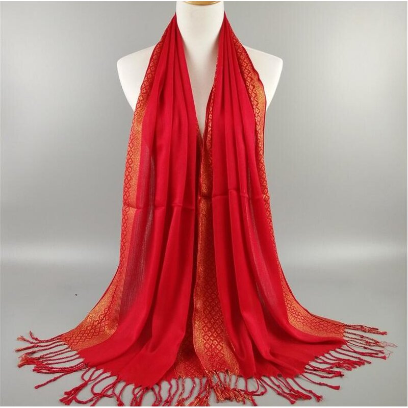 Muslim Hijab Manufacturer - Cotton Silver Wire Viscose Scarf