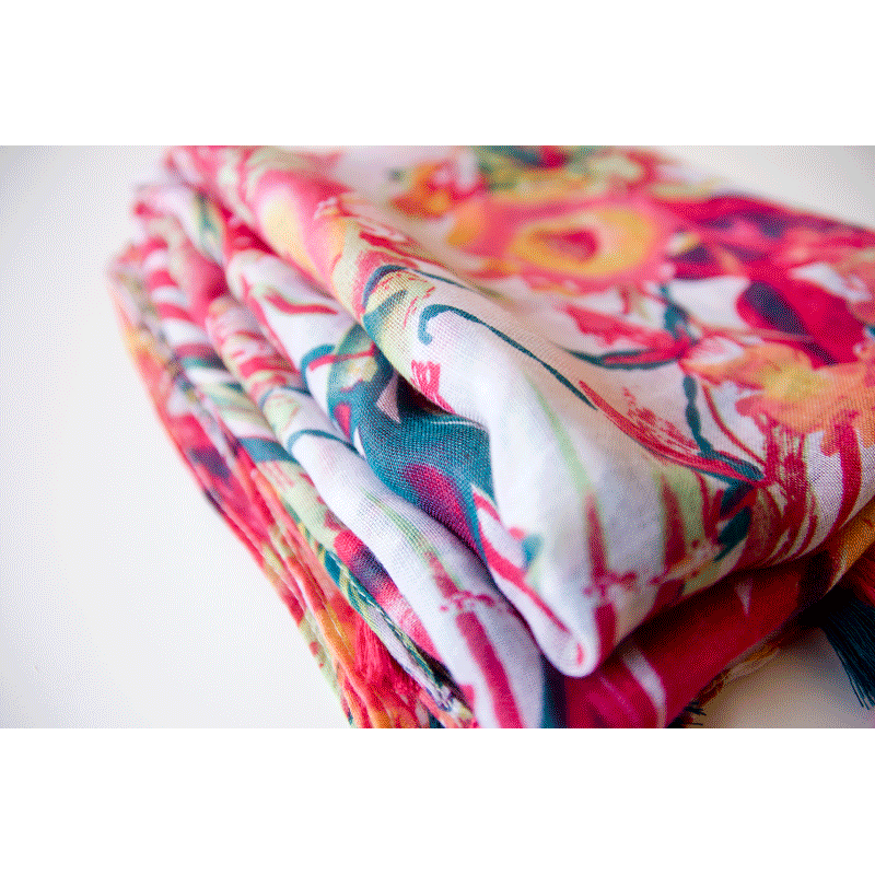 Cotton Beach Scarf Factory - Printed Tassels Shawl Supplier