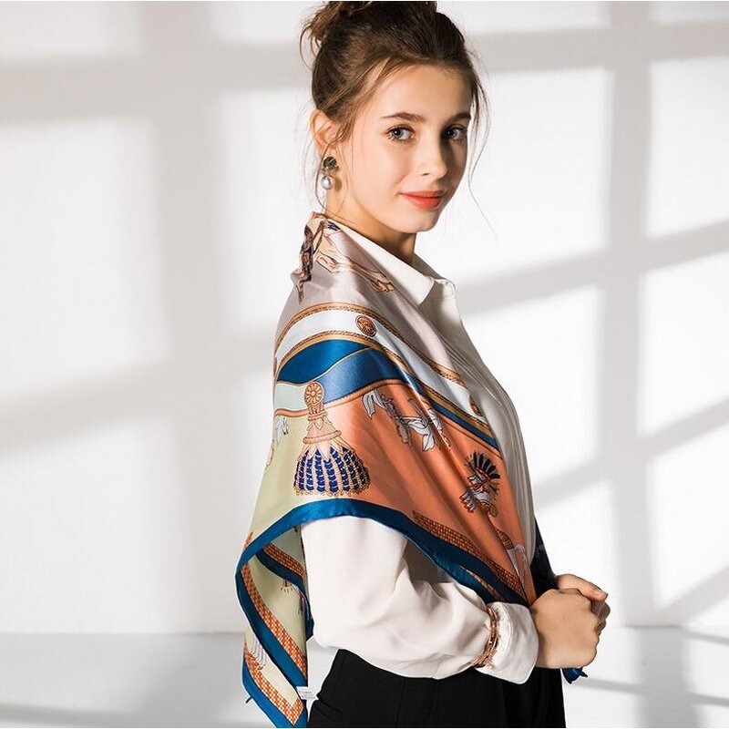Silk Scarf Manufacturer - Hand Made Hemming Printed Scarf