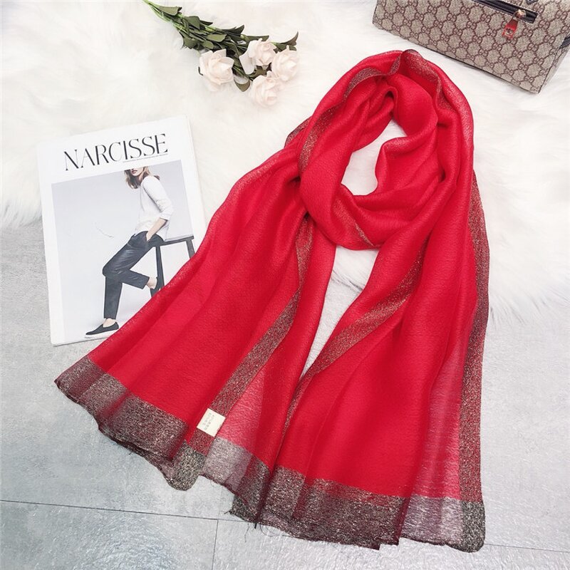 Wool Scarf Factory - Glitter Silk Dyeing Scarf Wholesale