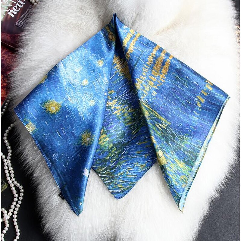 Silk Scarf Manufacturer - Navy Square Scarf Custom Supplier