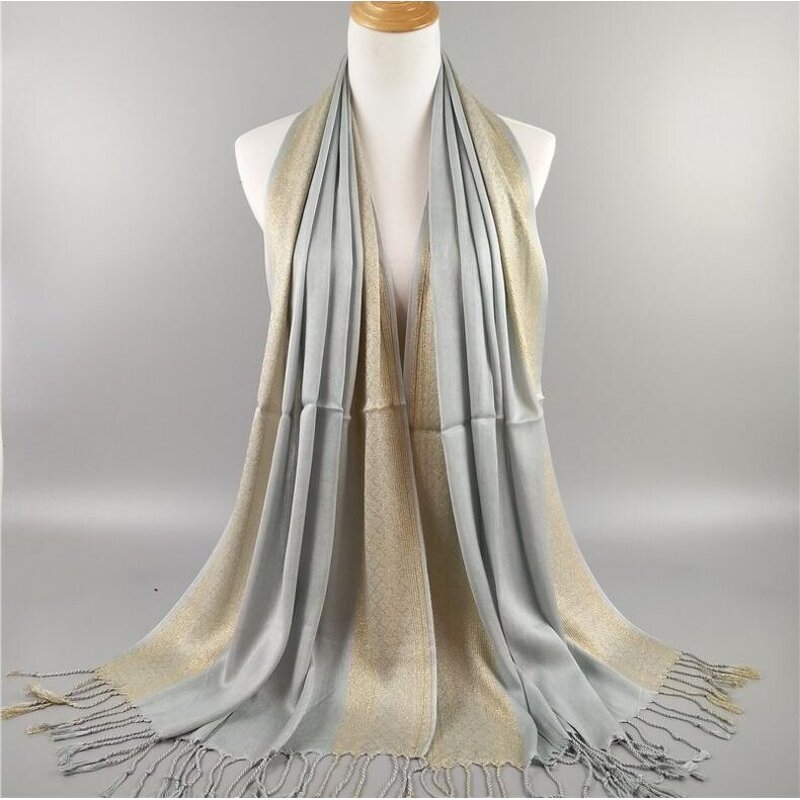 Muslim Hijab Manufacturer - Cotton Silver Wire Viscose Scarf
