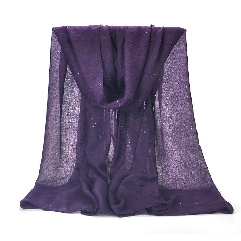 Hijab Scarf Manufacturer - Pure Color Glitter Voile Scarf