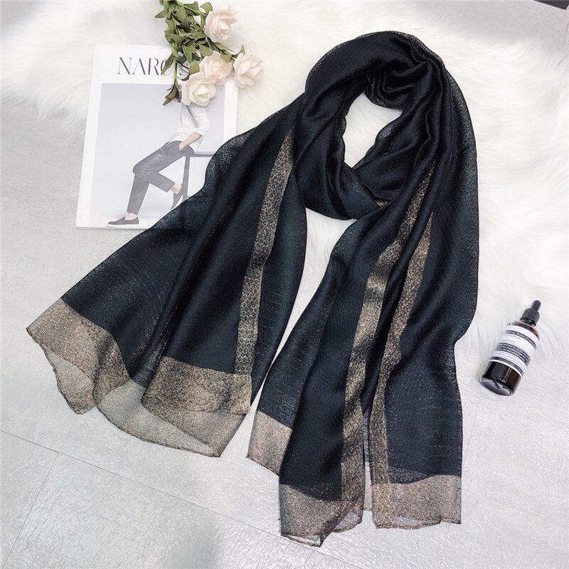 Wool Scarf Factory - Glitter Silk Dyeing Scarf Wholesale