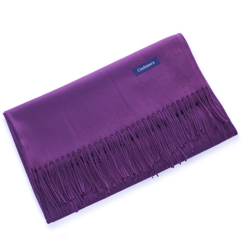 Cashmere Scarf Factory - Solid Color Tassel Pashmina Shawl