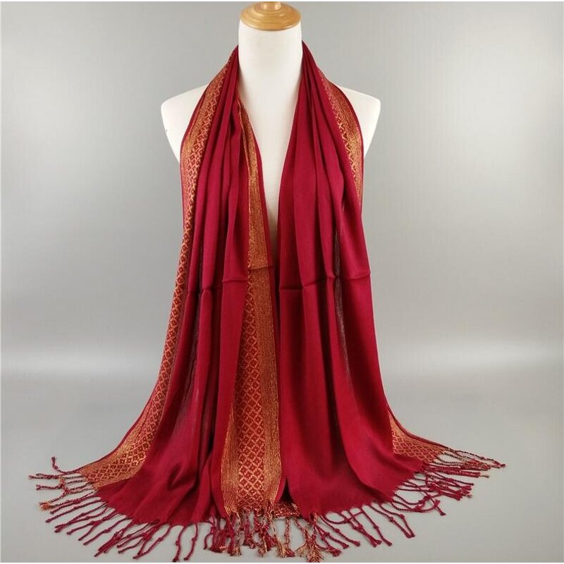 Muslim Hijab Manufacturer - Cotton Silver Wire Viscose Scarf