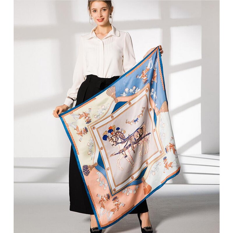 Silk Scarf Manufacturer - Hand Made Hemming Printed Scarf