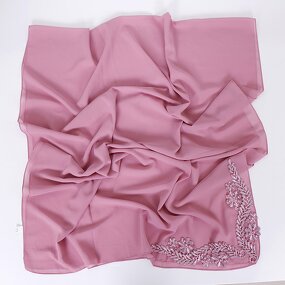 Hijab Scarf Factory - Bubble Chiffon Flower Embroidery