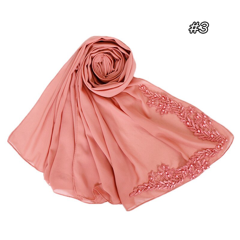 Hijab Scarf Factory - Bubble Chiffon Flower Embroidery