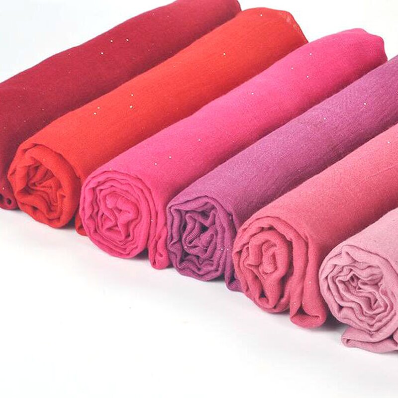 Hijab Scarf Manufacturer - Pure Color Glitter Voile Scarf