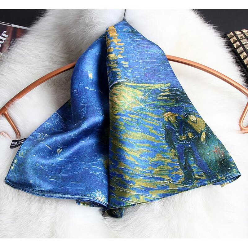 Silk Scarf Manufacturer - Navy Square Scarf Custom Supplier