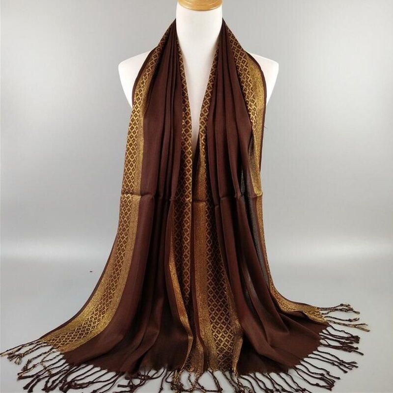 Muslim Hijab Manufacturer - Cotton Silver Wire Viscose Scarf