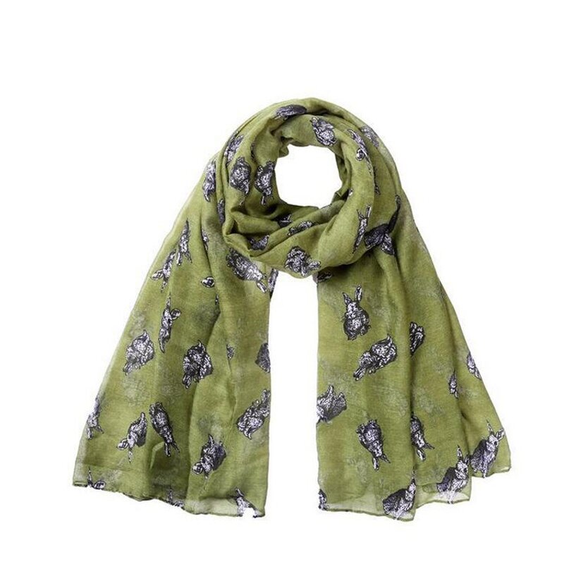 Voile Scarf Factory - Cute Rabbit Printed Long Scarf
