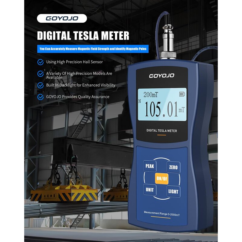 Digital Gauss Meter Manufacturer - Portable Magnetometer with Probe