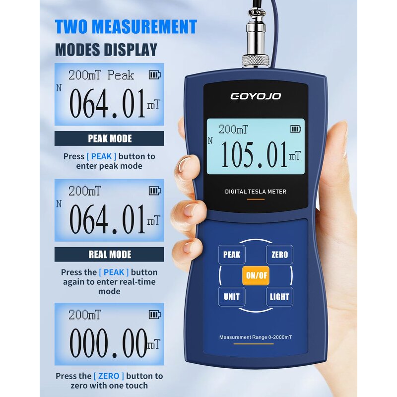 Digital Gauss Meter Manufacturer - Portable Magnetometer with Probe
