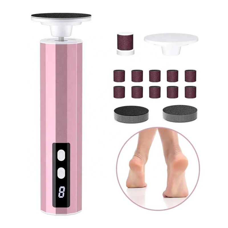 Foot Care Tool Supplier - OEM 2-in-1 Electric Callus Remover Nail Polisher 9-Speed Metal Wand