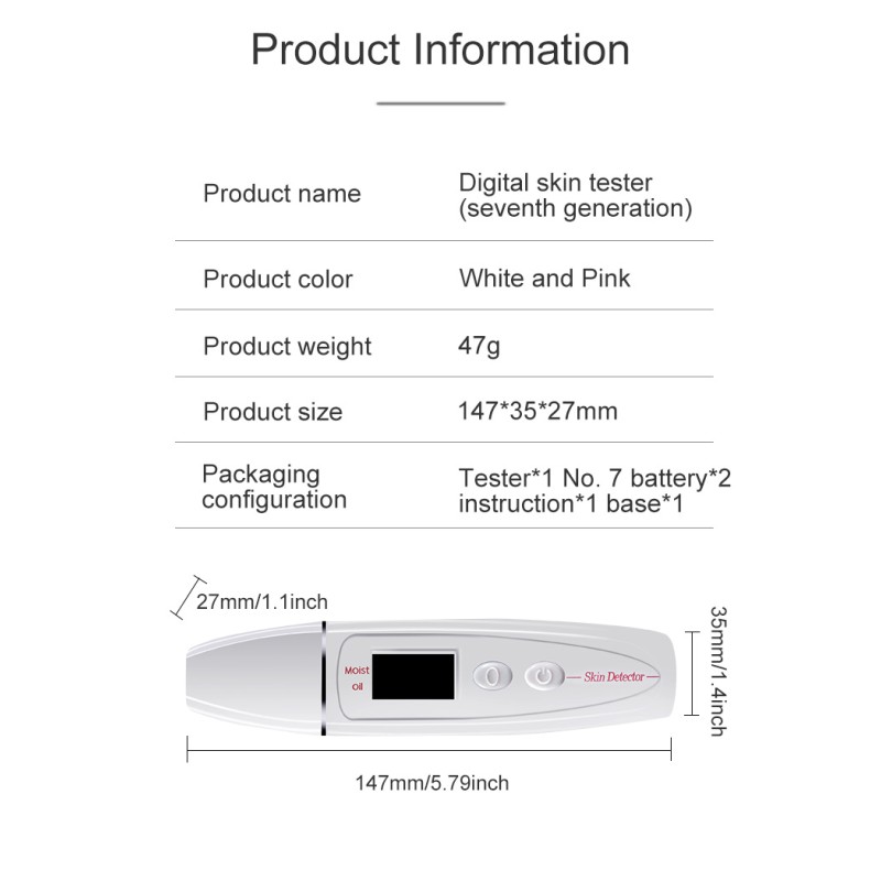 Skin Care Tester Manufacturer - Bulk Digital LCD Display Detector Face Monitor Home Use