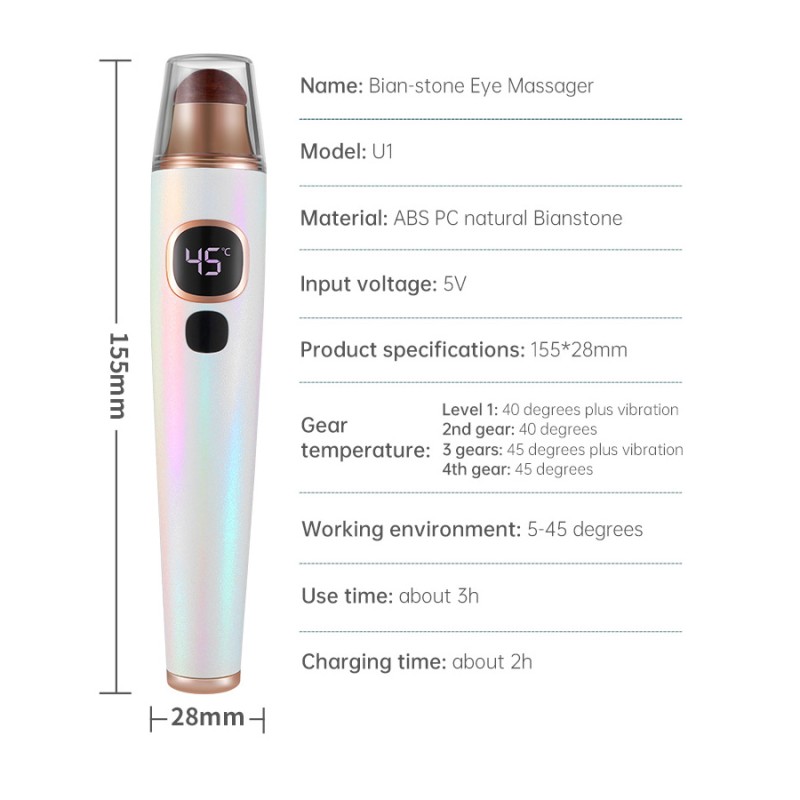 Eye Massager Manufacturer - OEM Bian Stone Heating Electric Micro Vibration Frequency