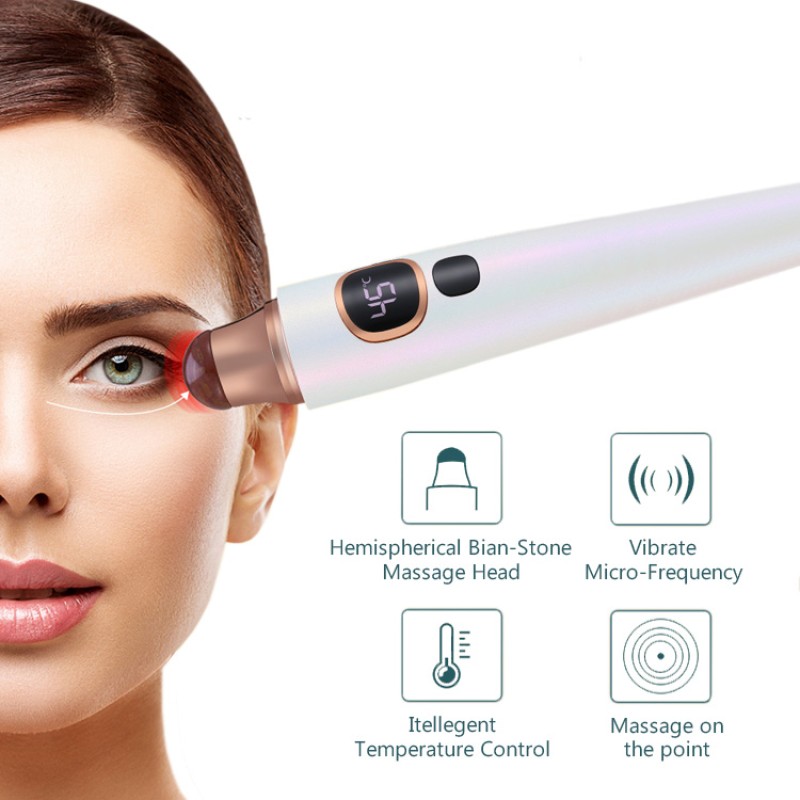 Eye Care Tools Manufacturer - OEM Hot Sale Thailand Bian Stone Heat Compress Vibration Wand