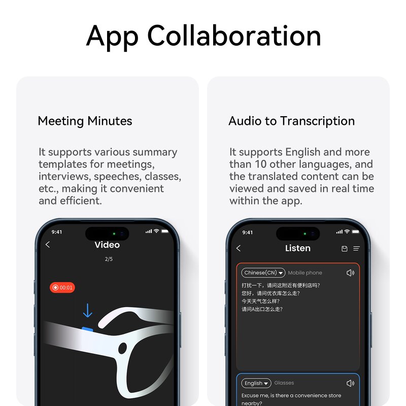 AI Smart Glasses Factory - Translation Camera IP67