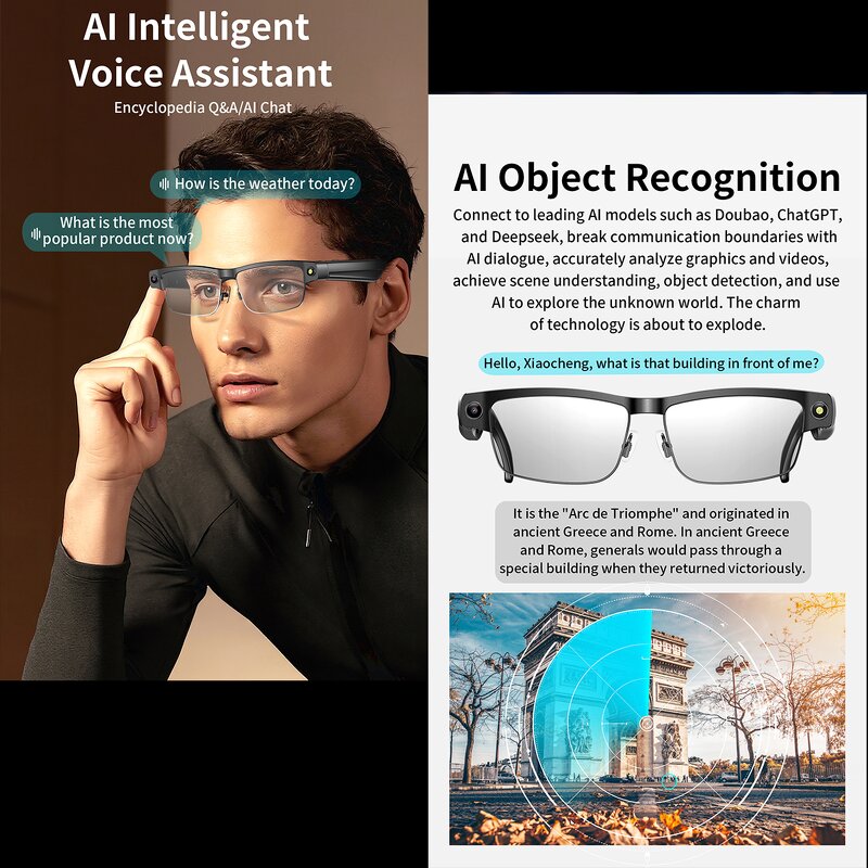 Smart Glasses Factory - Custom AI 1200P HD Camera