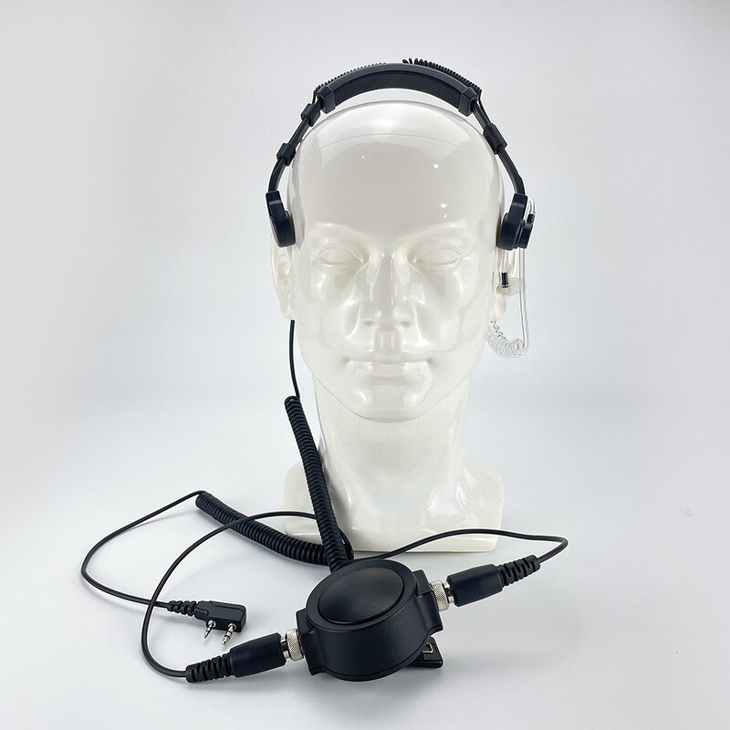 Telescopic Throat Mic Headset Manufacturer - Wholesale Large Transmit Button