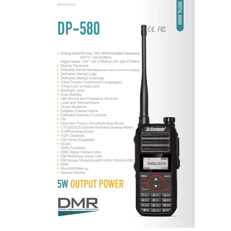Dual Band Walkie Talkie Factory - OEM 5W DMR Dual Mode 1024 Channels
