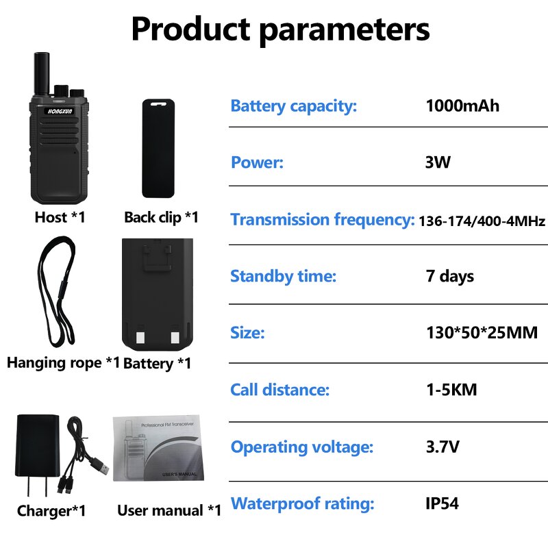 Mini Portable Two-Way Walkie Talkie Manufacturer - Bulk 3W Waterproof 5KM