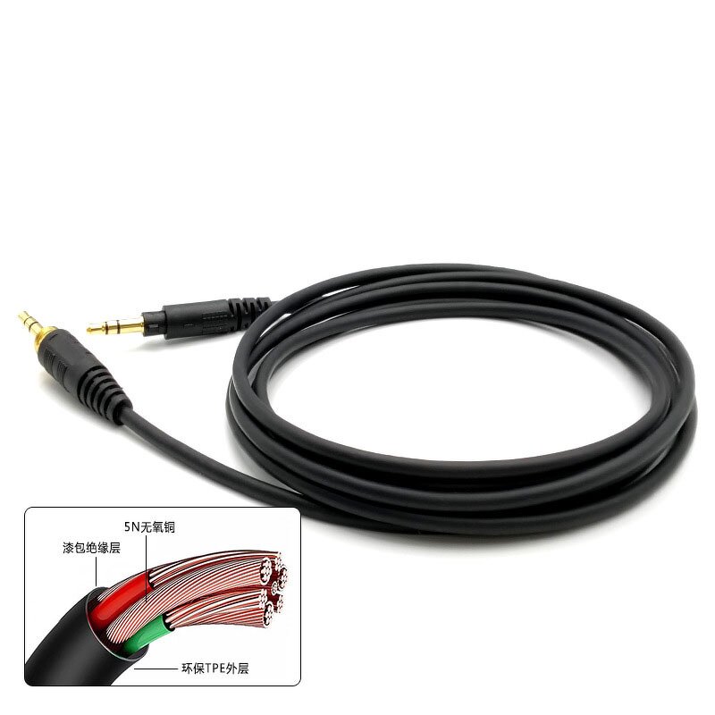 Gaming Headset Cable Factory - OEM 200cm Striped 6.3mm 3.5mm Audio Cable