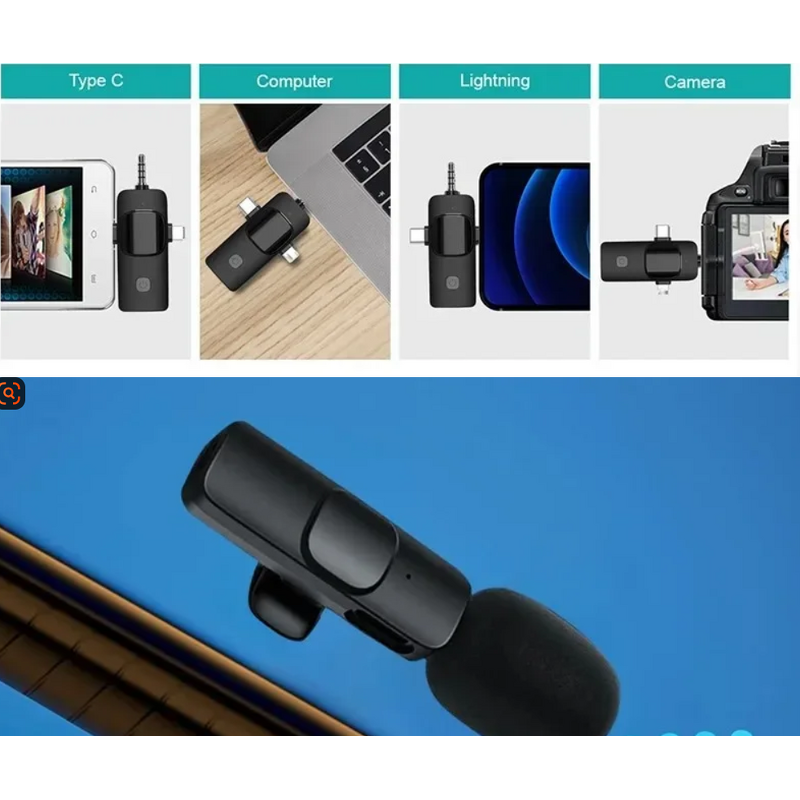 3 in 1 Wireless Lavalier Microphone Manufacturer - Wholesale for iPhone Android Recording