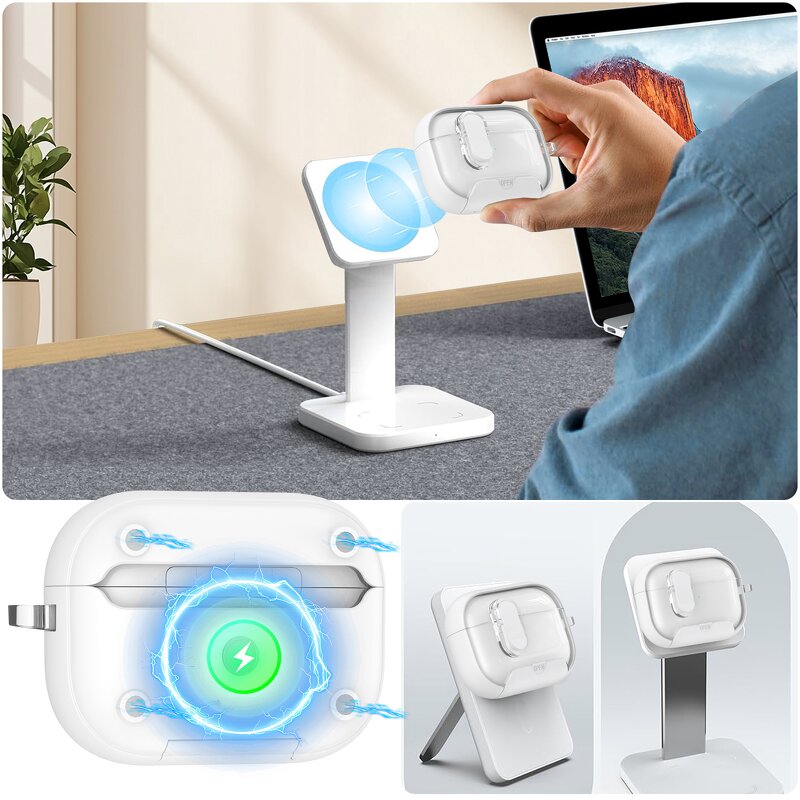 Airpods Pro Stand Case Factory - OEM Magnetic Protective Transparent Case