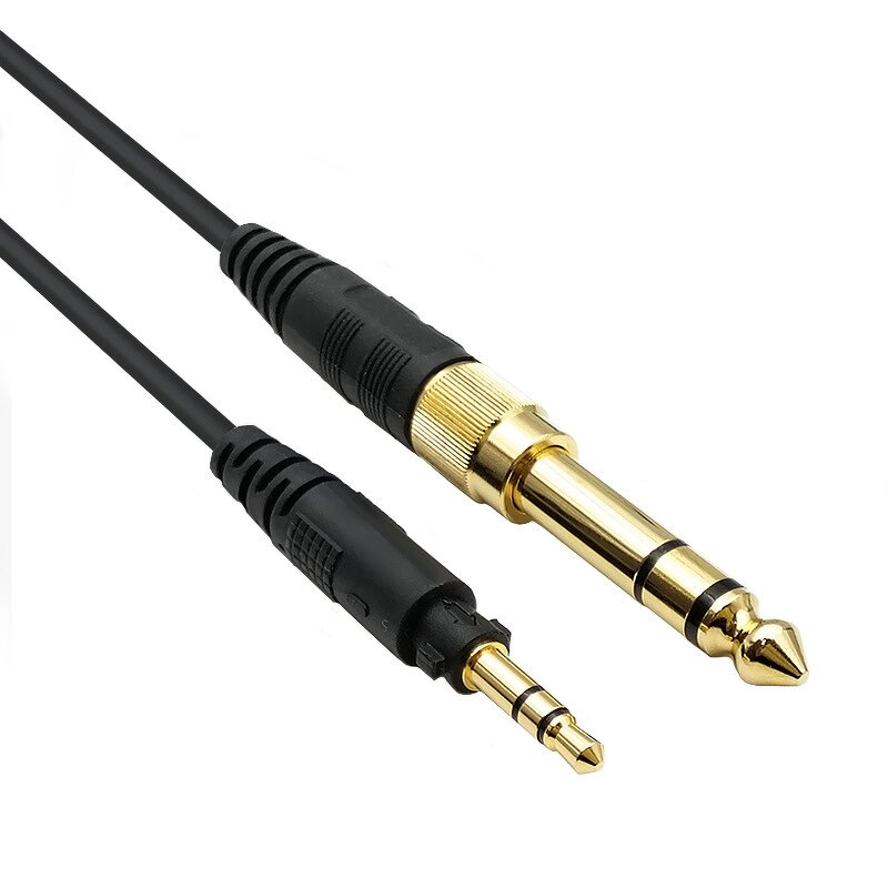 Gaming Headset Cable Factory - OEM 200cm Striped 6.3mm 3.5mm Audio Cable