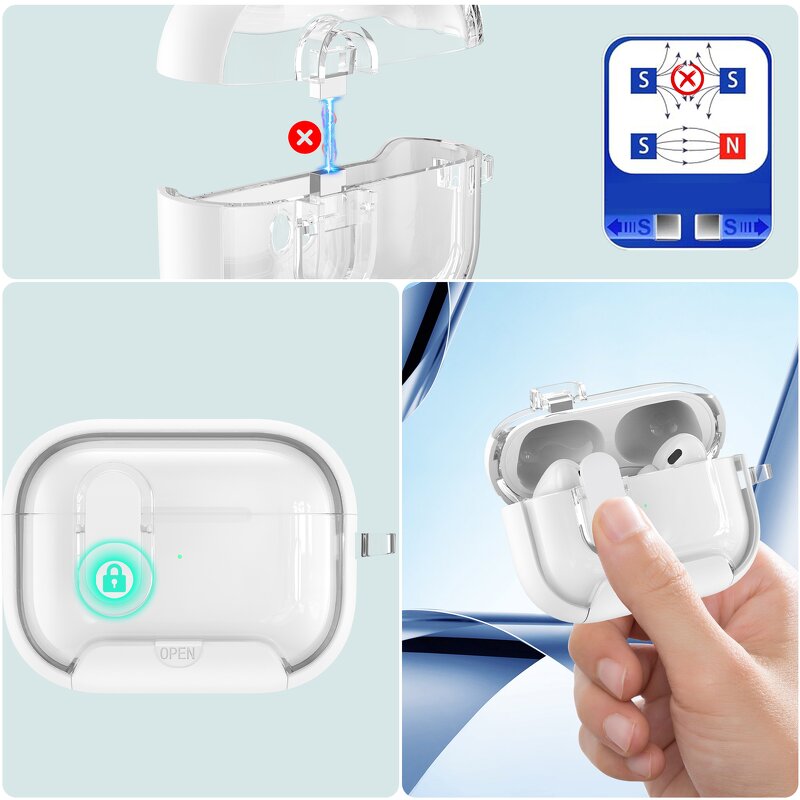 Airpods Pro Stand Case Factory - OEM Magnetic Protective Transparent Case