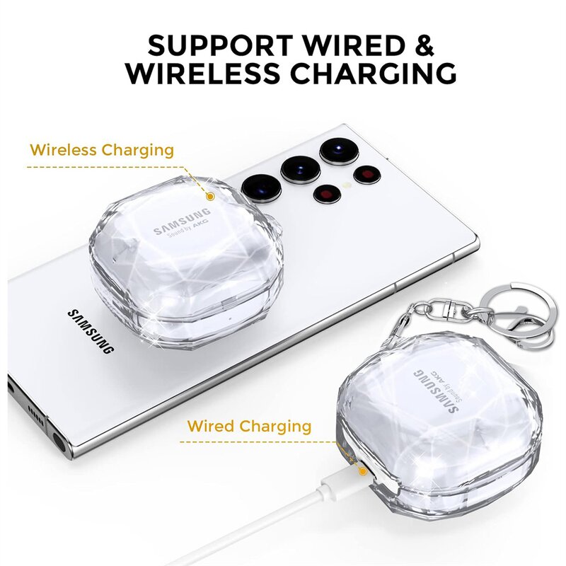 Samsung Galaxy Buds 2 Pro Case Factory - OEM Custom Diamond Design Transparent Case