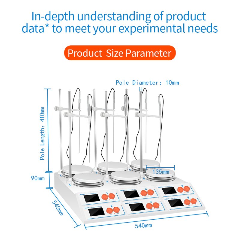Magnetic Stirrer Manufacturer - OEM 6 Position Digital Double Row