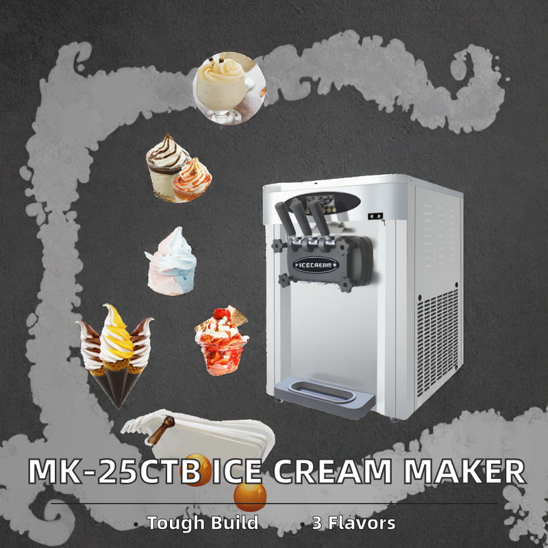 Soft Serve Ice Cream Machine Factory - 18L Automatic Three Flavors