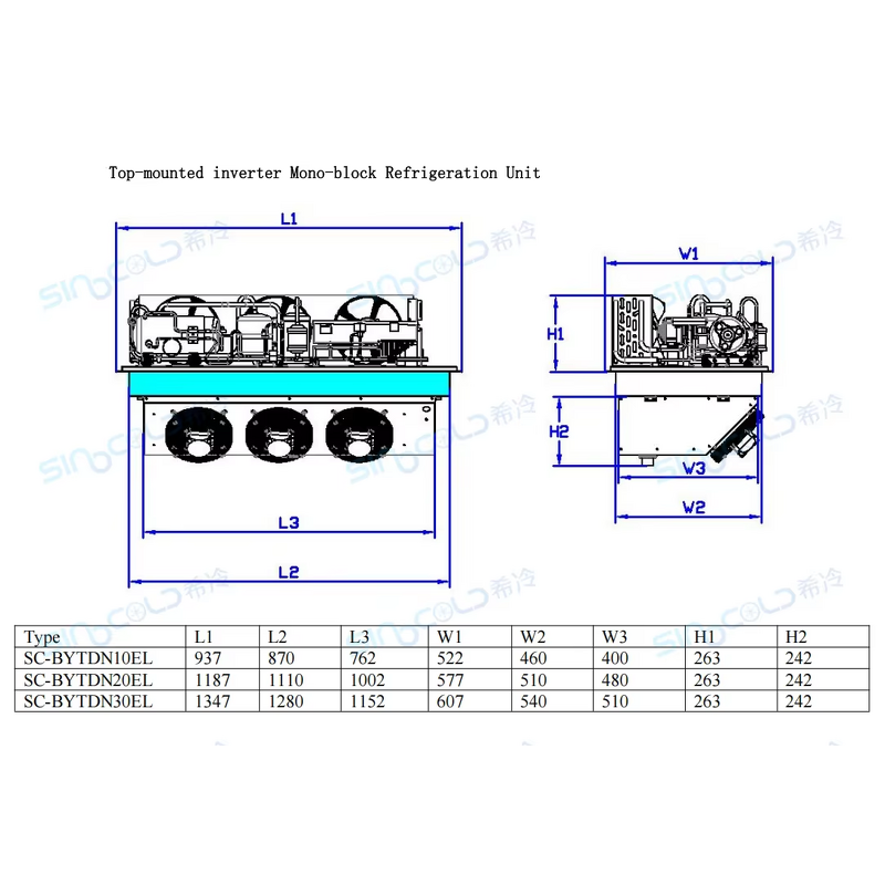 Monoblock Refrigeration Unit Manufacturer - 3HP Inverter Top Mounted
