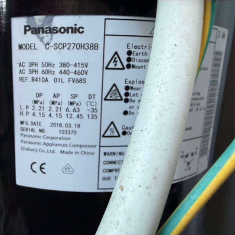 Hermetic Scroll Compressor Factory - C-SCP270H38B 3p/380v R410A