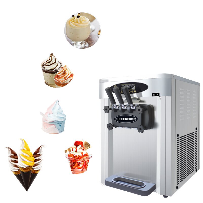 Soft Serve Ice Cream Machine Factory - 18L Automatic Three Flavors