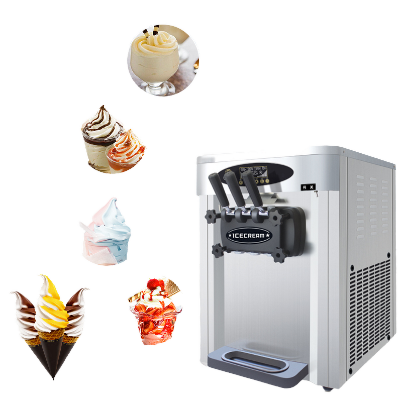 Soft Serve Ice Cream Machine Factory - 18L Automatic Three Flavors