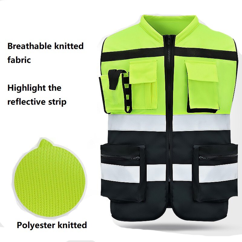 Safety Vest Manufacturer - Reflective Strip Breathable Pocket