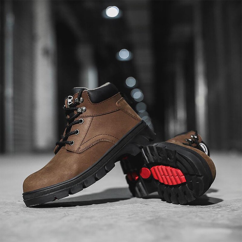 Safety Shoes Factory - Brown Leather Steel Toe Mountaineering