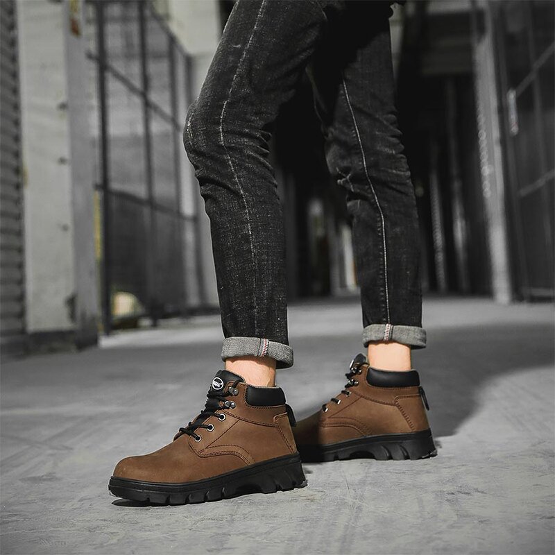Safety Shoes Factory - Brown Leather Steel Toe Mountaineering