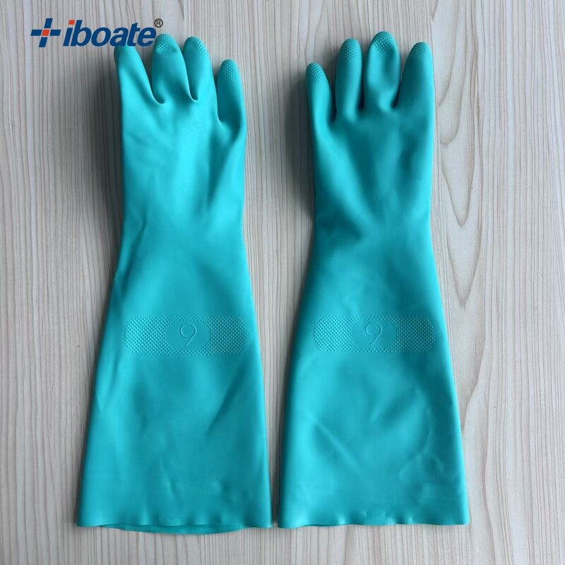 Chemical Safety Gloves Factory - Custom Heavy Duty Green Nitrile