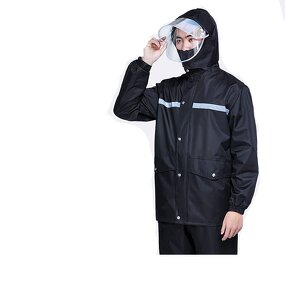 Raincoat Factory - Black Reflective Polyester Breathable